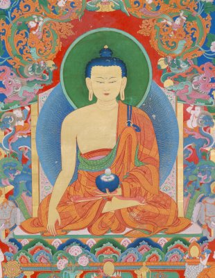 图片[2]-Sakyamuni Buddha Thangka-China Archive